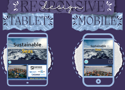 Responsive views of the Sustainable Seas website.